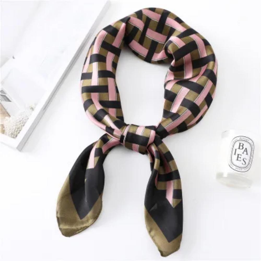 2025 Summer Luxury Brand Silk Scarf Square Women Shawls And Wraps Fashion Office Small Hair Neck Hijabs Foulard Scarves 70*70cm