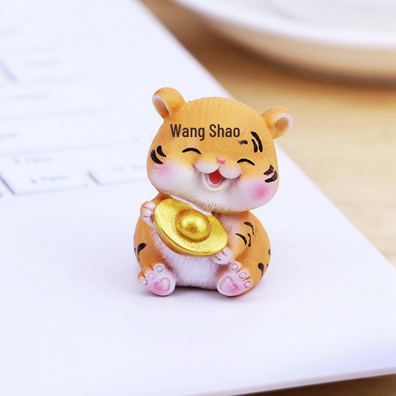 Charming Cartoon Tiger Ornament: Cute Fortune-Attracting Gift for Bedroom, Living Room, Dining Room, or Desk