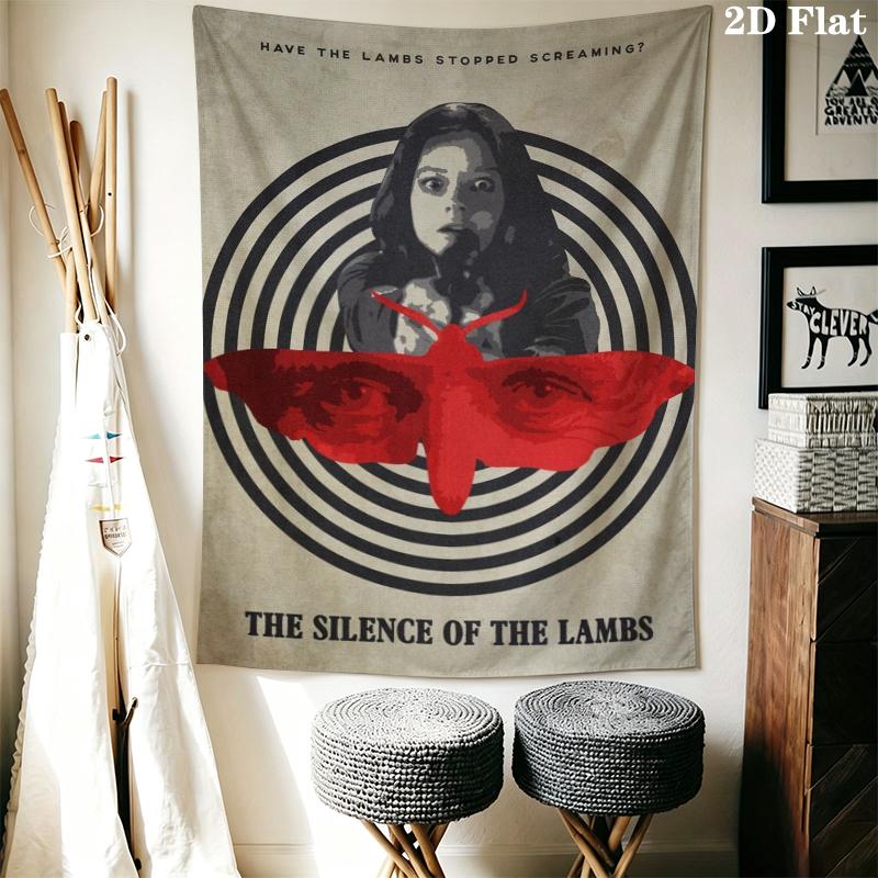 The Silence of the Lambs Wall Tapestry Aesthetic Wall Hanging Printed Fabric Blanket Decorative Tapestries for Bedroom Living Room Home Decor