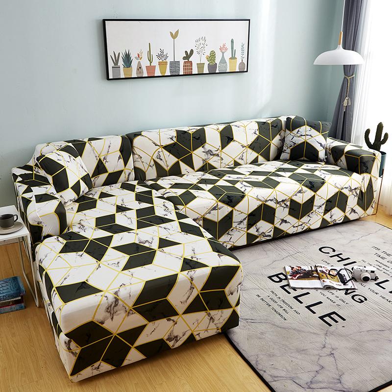 Leaves Elastic Corner Adjustable Sofa Cover for Living Room 2 3 4 Seater Chaise Longue Sofa Decorative L Shape Protection Cover