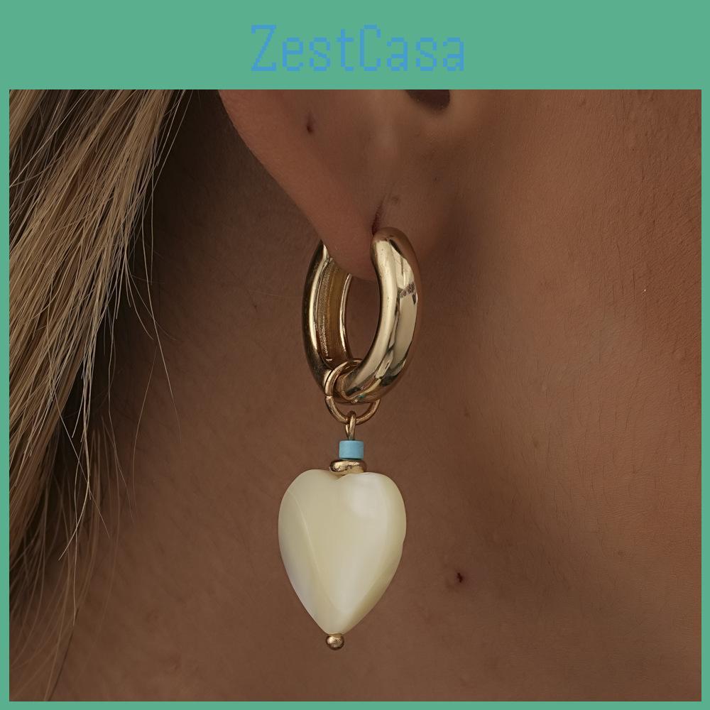 Earrings Heartshaped Retro For Women Elegant Geometric Copper Design
