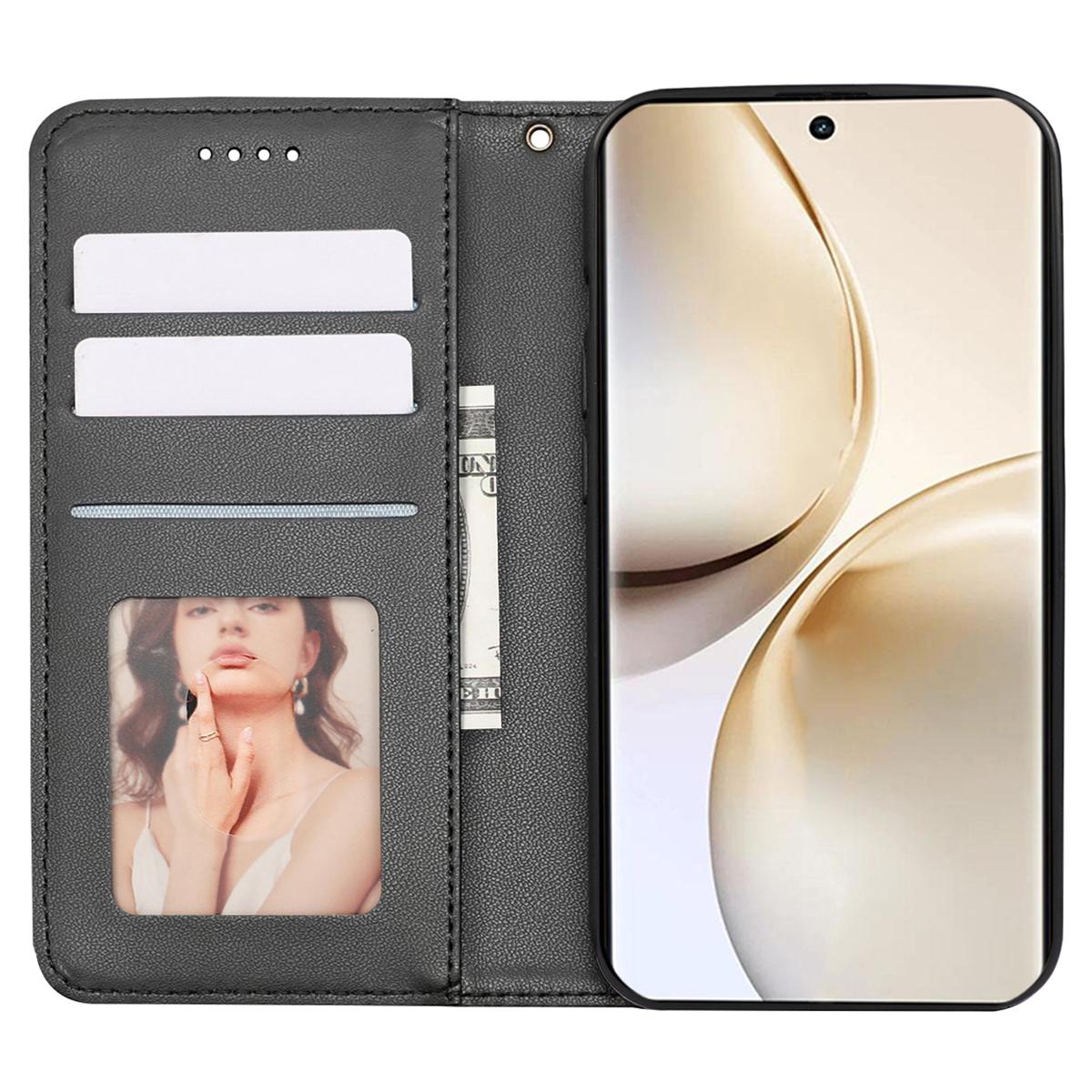 

For Realme 14 Pro+ 5G Wallet Phone Case Strong Magnetic Checkered Pattern Imprint Leather Flip Cover Brown