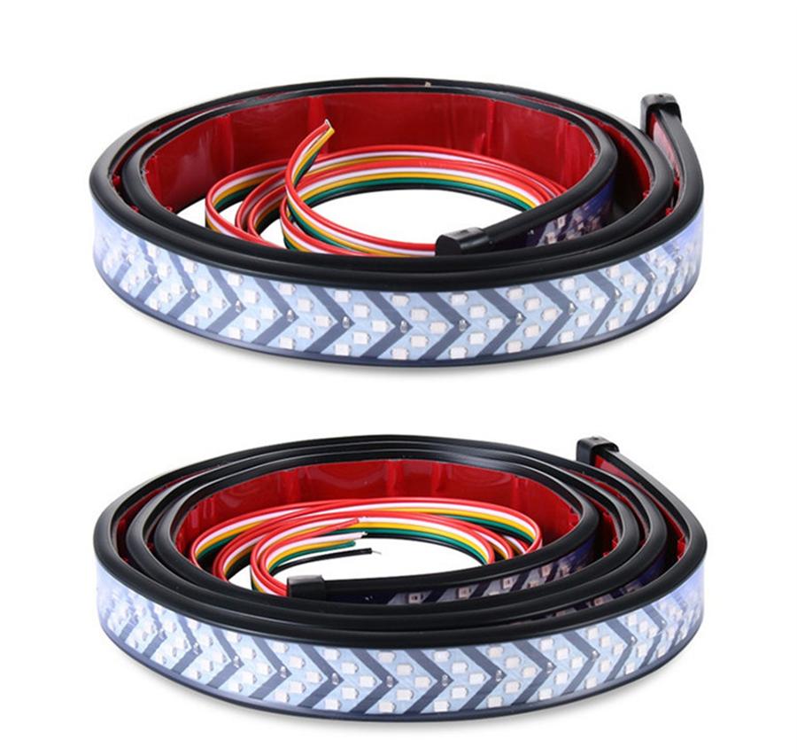 40Inch Red Yellow Truck Tailgate LED Strip Light Bar  4-Function With Scanning Driving Brake Flowing Turn Signal For Jeep Pickup SUV Dodge