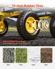 Steel Garden Cart, 544 Kg Heavy Duty Pullable Garden Wagon Yard Cart, 2 In 1 Outdoor Metal Utility Wagon Yard Trailer with 330 Mm All Terrain Tires,