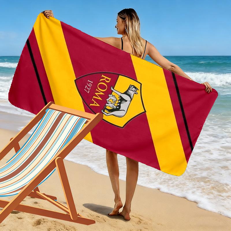 AS Roma Logo Print Beach Towel, Large Soft Quick Dry Towel for Beach Camping Swimming