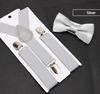 Kids Suspenders Bow Tie Set Boy Girl Retro Adjustable Suspenders Children Baby Braces Clip-on Trousers Wedding Ties Accessories
