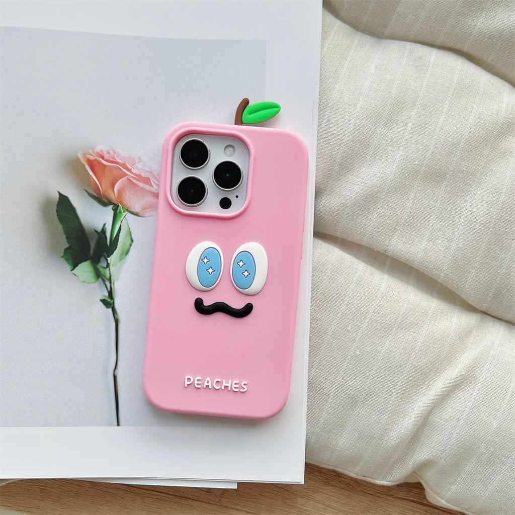 3D Cartoon Watermelon Expression Phone Case for iPhone 12/13/14 Pro Max