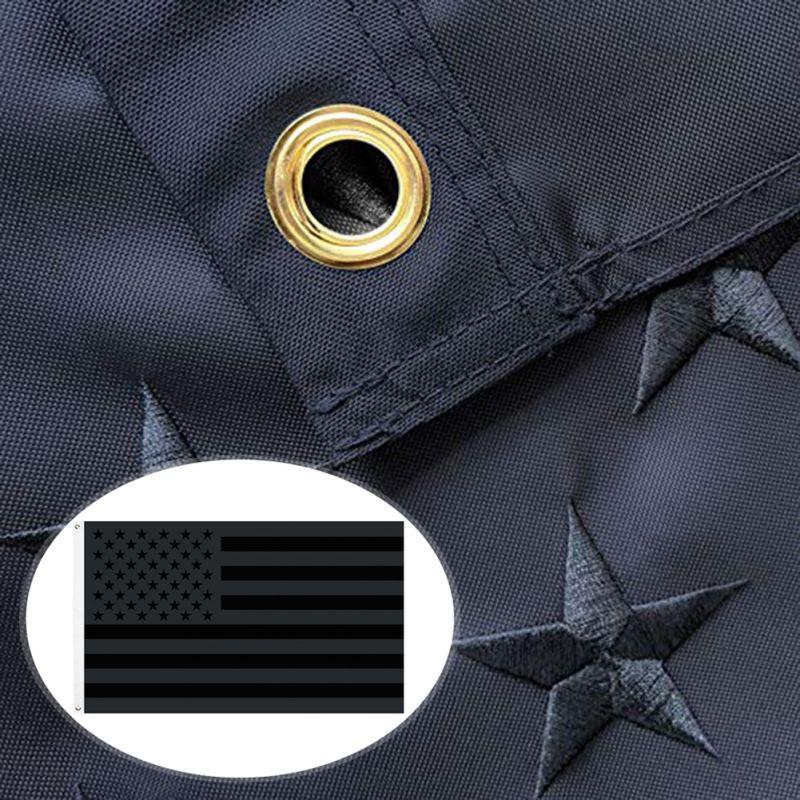 90x150cm Schwarze Amerikanische Flagge Beidseitig bedruckt Amerikanische Flagge
