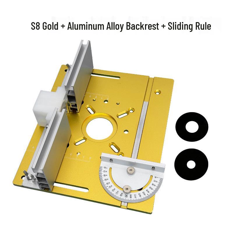 S8 Aluminum Alloy Trimmer Workbench with Reverse Plate, Fence, and Push Ruler for Woodworking and Carving