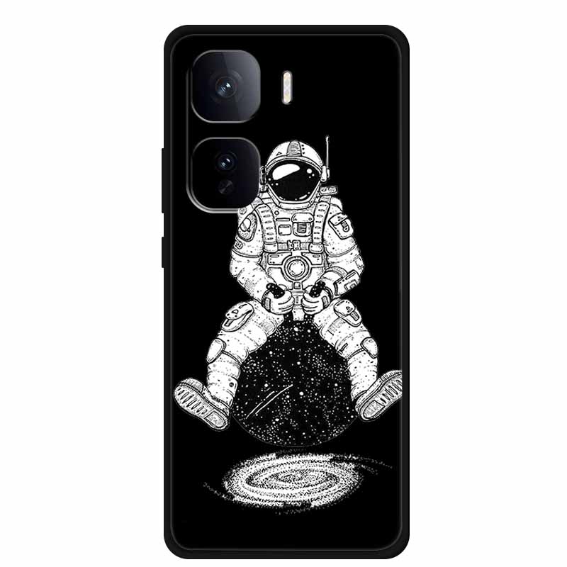 Black Silicone Case For Vivo iQOO Neo 10 Pro Plus Case Cartoon Coque Soft Back Cover For Vivo iQOO Neo 9s Pro Plus Case Funda