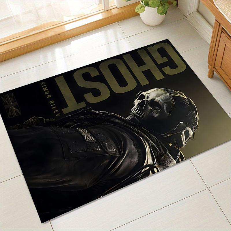 Simon Riley Ghost Skull Mask Carpet For Playroom Bedroom Living Room Sofa Home Decor Kids Game Area Rug Nonslip Floor Mat