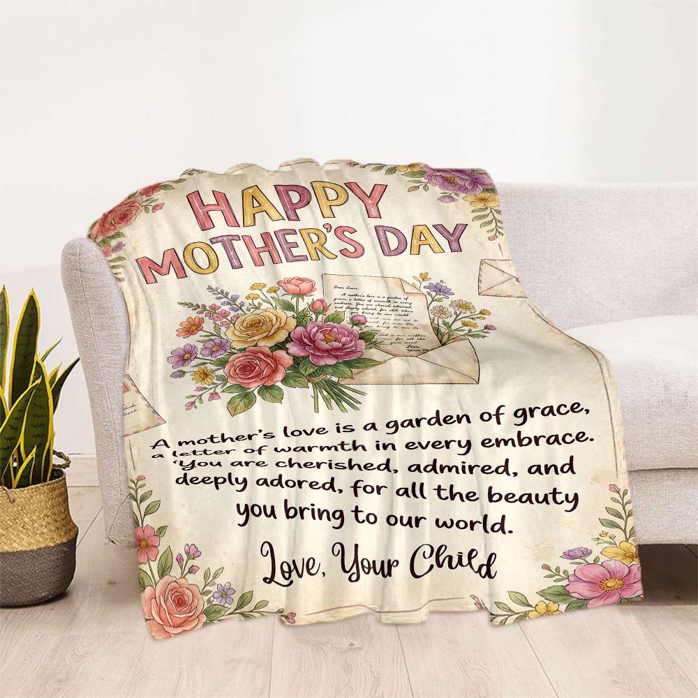 Mother's Day Love Blanket Suitable for Sofas,travel, Living Rooms Also a Good Gift for Friends and Family Suitable for All Seasons.