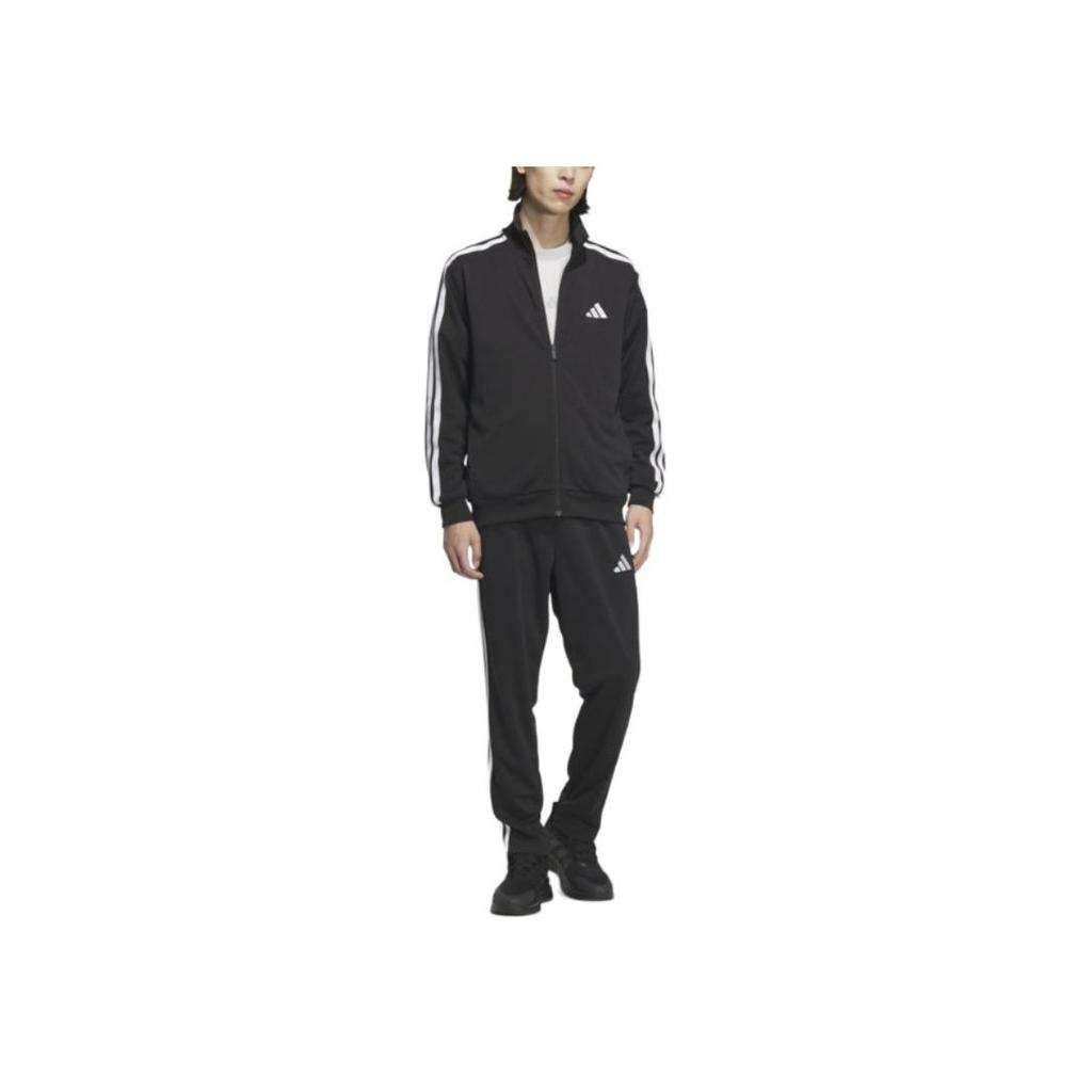 Adidas Ss25 M Mh 3S Brand Logo Striped Sports Long Sleeve Jacket Men Jacket Black White JV6977