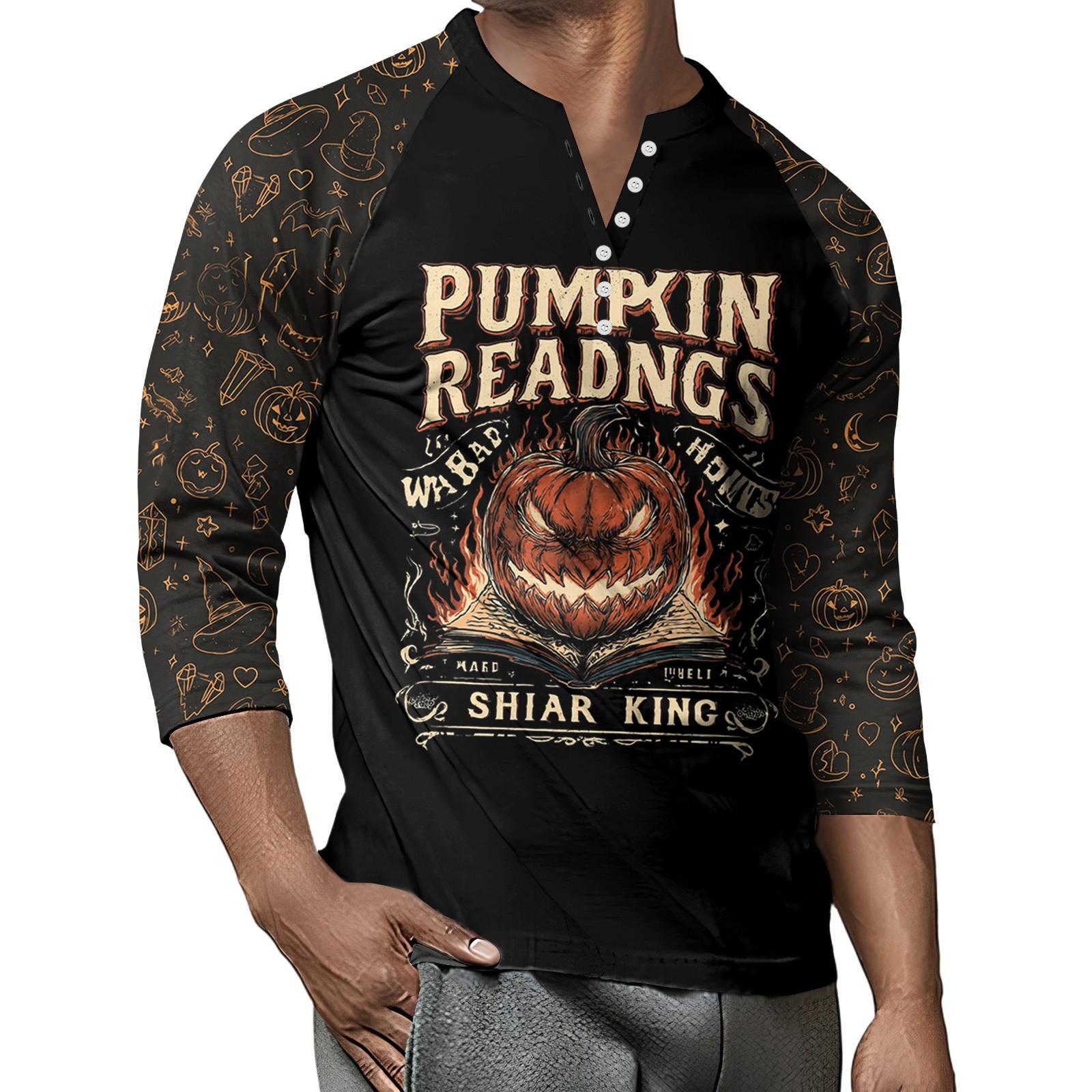 

Men s Button-Down Contrast Raglan 3/4 Sleeve Top M чорний