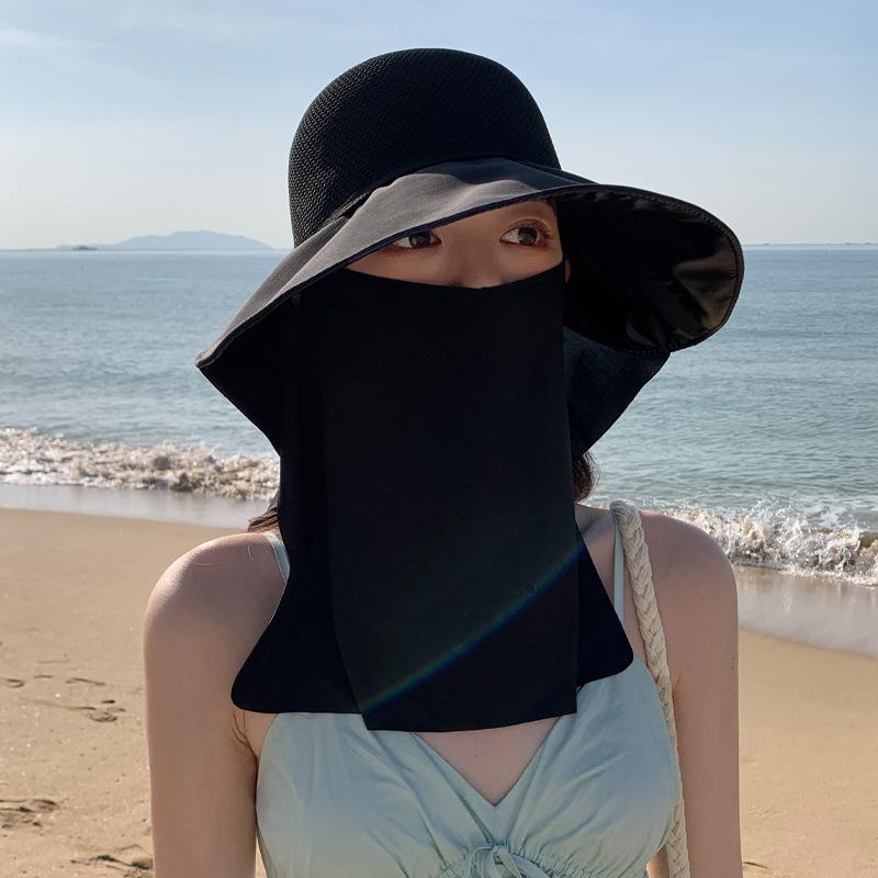 Summer New Hat Women's Summer Travel Sun Protection Sun Hat Casual Versatile Face Protection Sun Hat Ice Silk Shawl Hat
