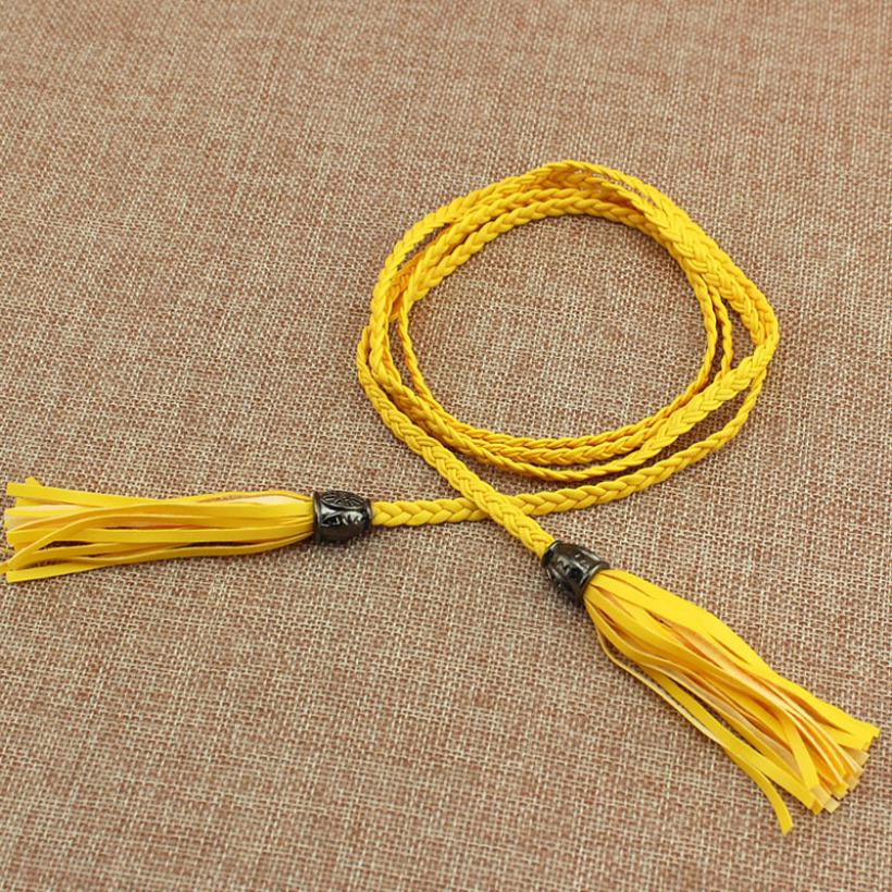 Cintura bohémien da donna intrecciata con nappe, catena per vita decorata con nodo intrecciato, corda per vita da donna alla moda
