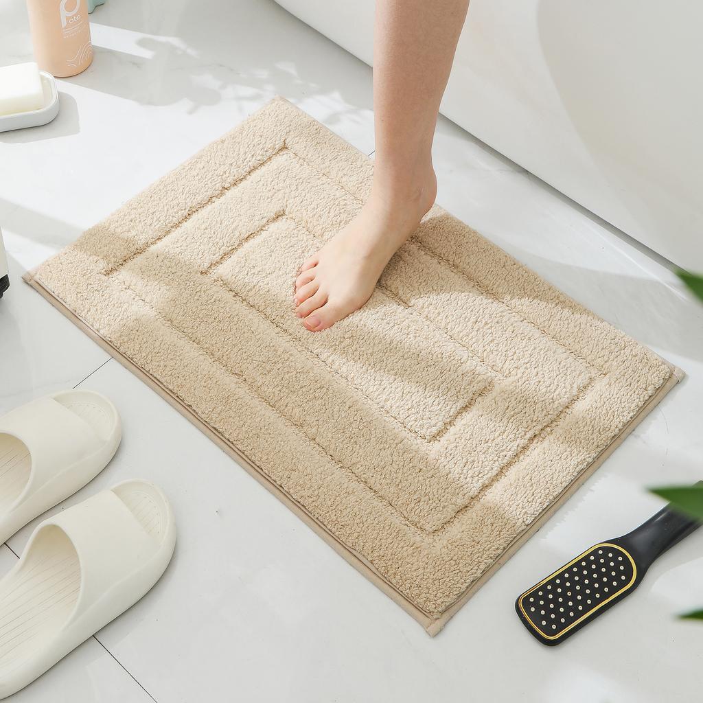Soft Comfortable Thick Plush Floor Mat,Bathroom Floor Rug,Bedroom Carpet,Living Room Mat,Non-slip Rug,Water Absorption Anti-Slip