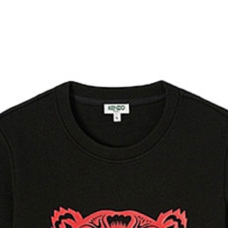 (WMNS) KENZO Tiger Head Cozy Round Neck Long Sleeves Hoodie Black Women's FA52SW7054Z5-99