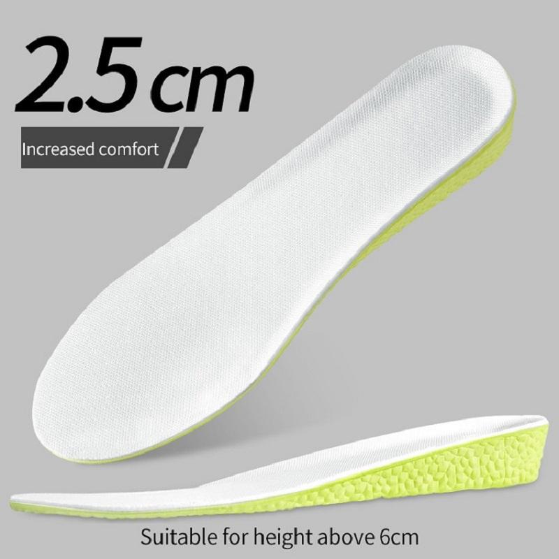 Invisible Height Increase Insoles Green Memory Foam Shoes Sole Pad Breathable Comfortable for Men Women Feet Care Insole