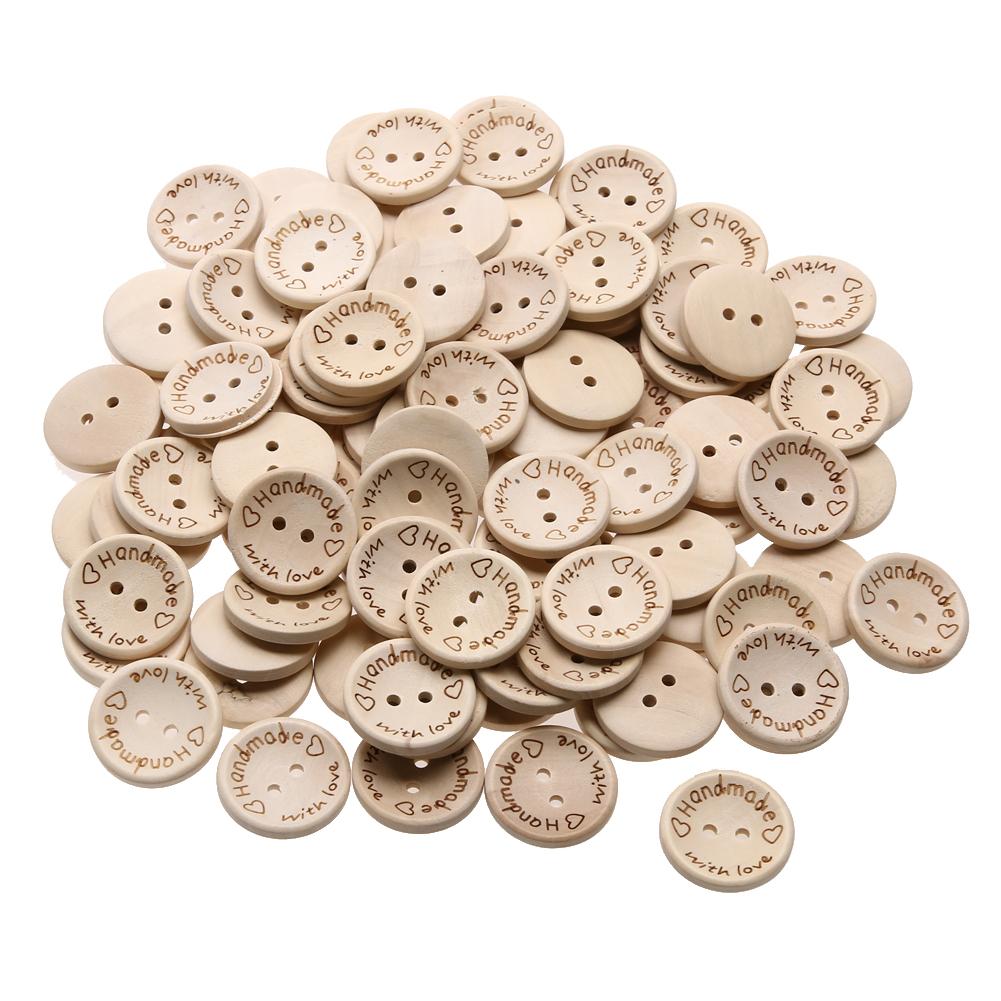 100pcs Sewing Button 15/20/25mm DIY Decor Button 2 Holes Decor Craft Supplies Environmental for Sewing Knitting Handcraft