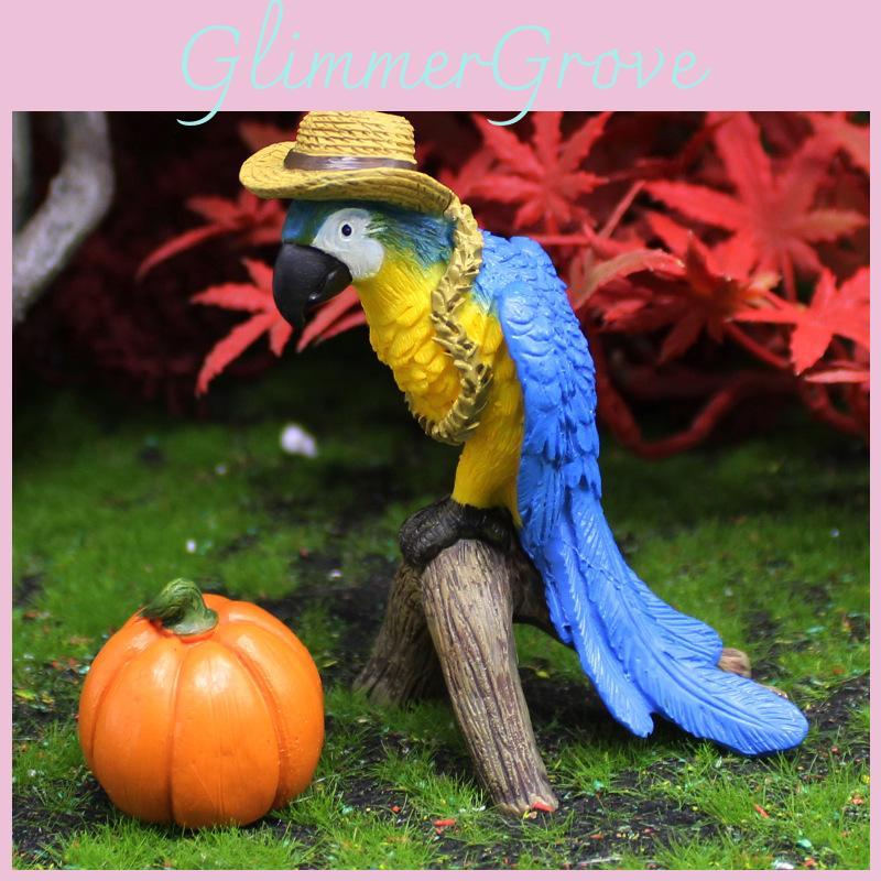 Thanksgiving Parrot Resin Figurine With Fall Harvest Decor For Home Garden Display