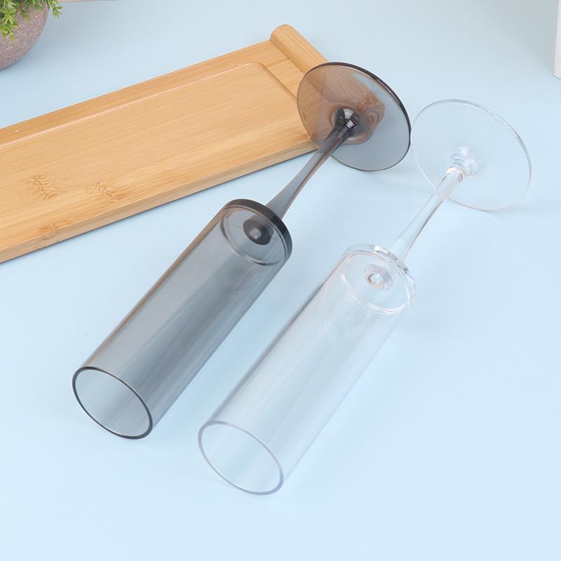 1Pc Transparent Black Goblet Glass For Wedding Party Toasting Cups Champagne Plastic Cups Home Bar Wine Glasses