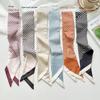 6x80CM Long Silk Scarf For Women Spring And Summer Black Striped Headband Packaging Scarf Headband Drift Scarf