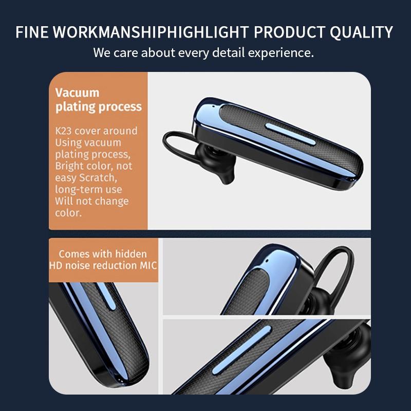 Biznesowe słuchawki Bluetooth Stereo Czysty dźwięk Rozmów Bezprzewodowy zestaw słuchawkowy z mikrofonem Słuchawka głośnomówiąca do prowadzenia samochodu Muzyka