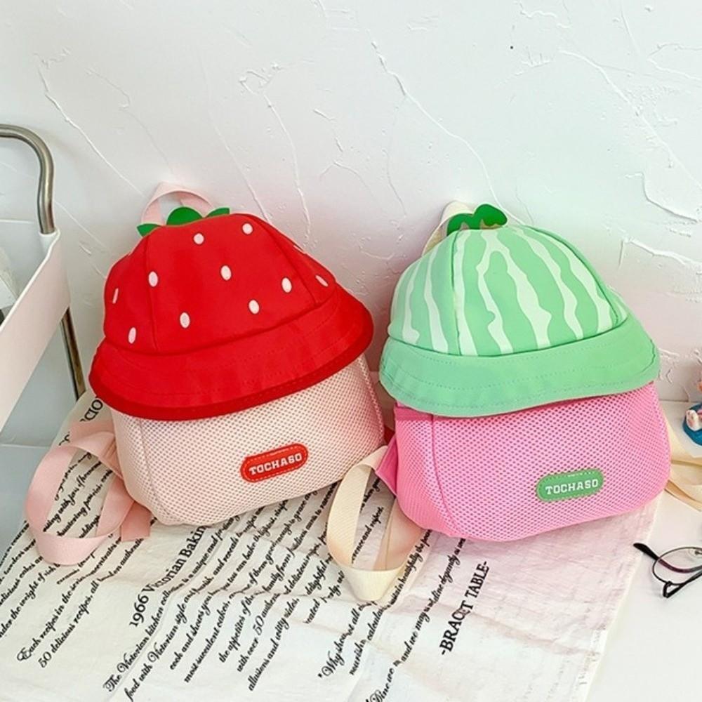 Strawberry Children Backpack Fruit Students School Bag Storage Bag Cartoon Daypack  Girls