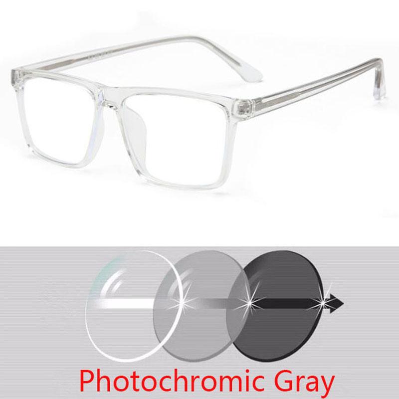 Übergroße quadratische Myopie-Brille Anti-Blaulicht Großer Rahmen Korrektionsbrille für Kurzsichtige 0 -0.5 -0.75 bis -6.0