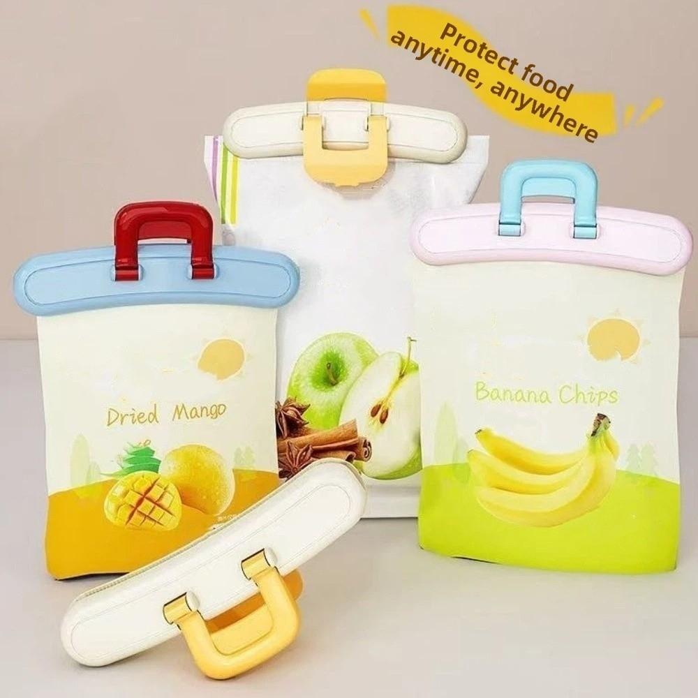 3 Stück Dopamin Lebensmittelverschluss-Clip Feuchtigkeitsbeständig Weit zu öffnen Luftdicht Lebensmittelclip Aufhängeloch Dekorative Lebensmittelaufbewahrungs-Clip