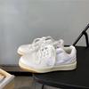 Autumn 2025 Hong Kong Style Lace-Up Sneakers: Trendy Men's and Women's Casual White Shoes