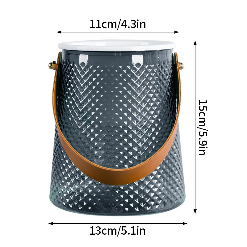 Hydroponic Flowers Vase Water Absorbing Plastic Flowerpot Desktop Ornament Leather Handle Self-watering Flowerpot Decoration