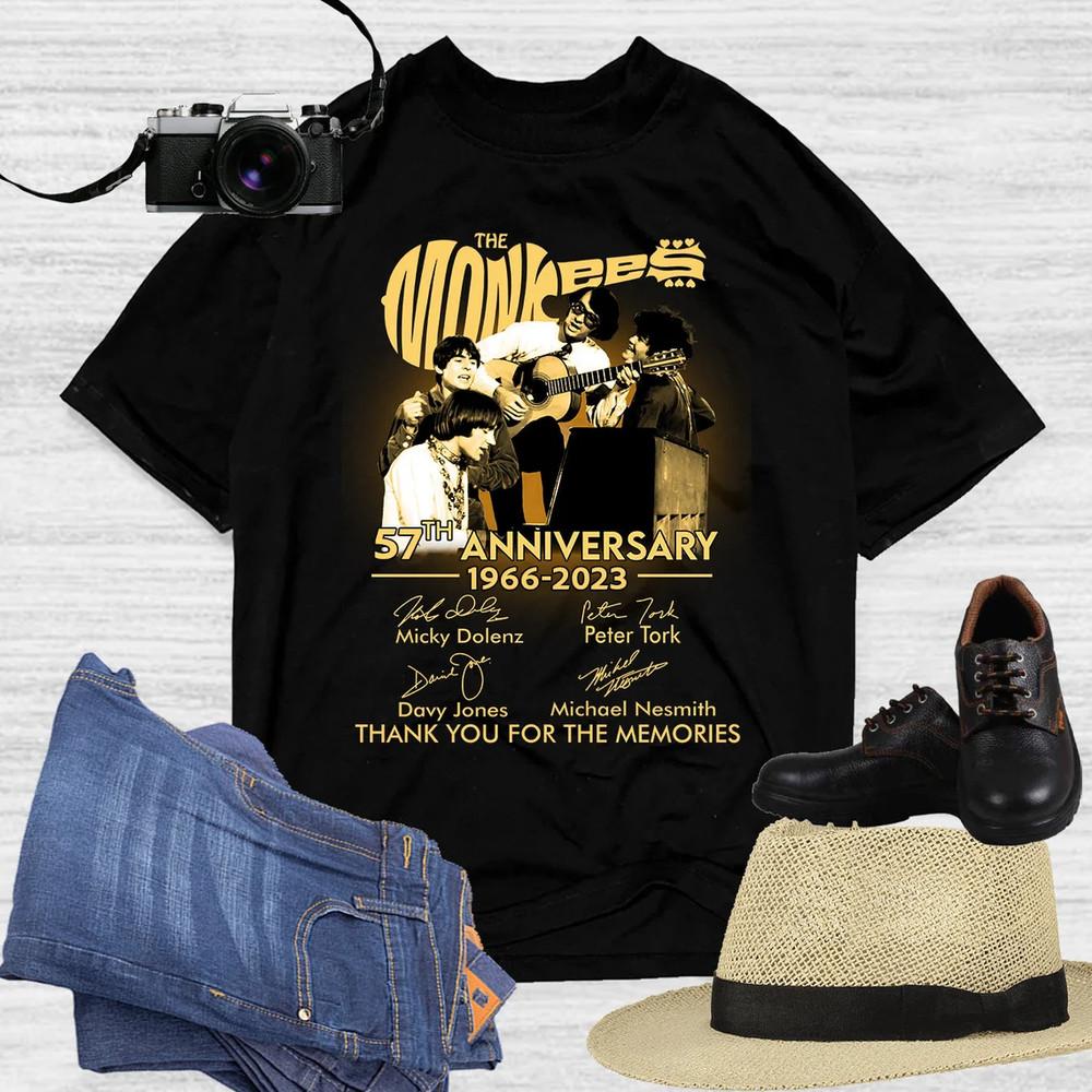 The Monkees 56th Anniversary 1966-2022 Signatures Black Size S-4XL T-Shirt Unisex T-Shirt S