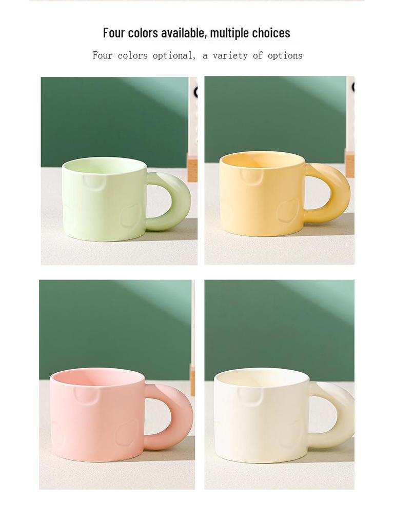 High-Value Ceramic Macaron Coffee Mug - Large Capacity Cup, Perfect Holiday Gift for Couples