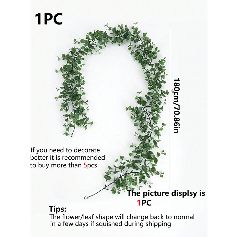 Artificial Ivy Hanging Eucalyptus Vine Plastic Plants Grass Leaves for Home Indoor Outdoor Garden Door Wall Wedding Party