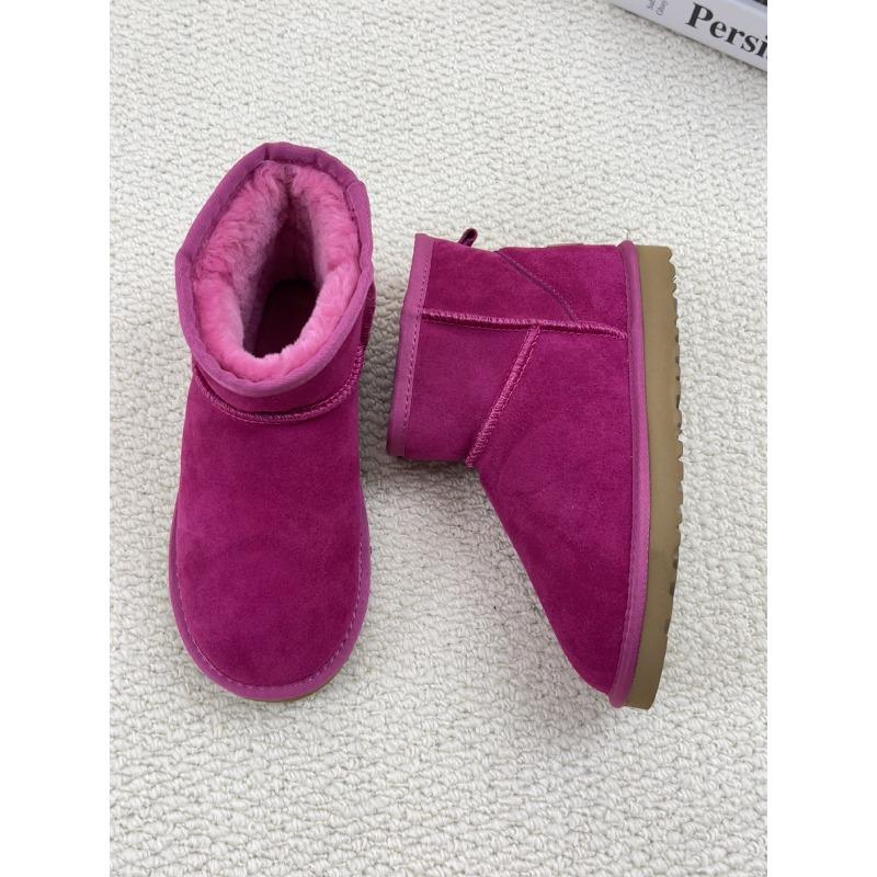 Zapatos bajos de cuero nuevos zapatos perezosos botas de nieve moda de invierno versátiles zapatos de mujer cálidos y cómodos