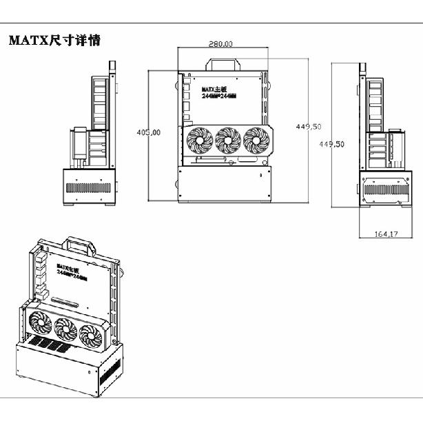 Open Chassis0/360Water-cooled and Air-cooled Rack ATX/MATX Graphics Card Vertical Mounting Desktop Host Small Chassis