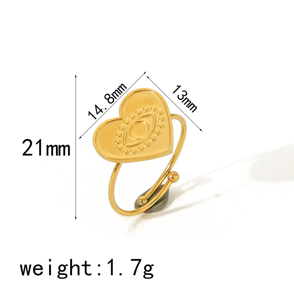 

18-каратное золотое французское ретро титановое стальное кольцо женское легкое роскошное высококачественное кольцо из нержавеющей стали с изображением любви, звезды и луны Opening adjustable