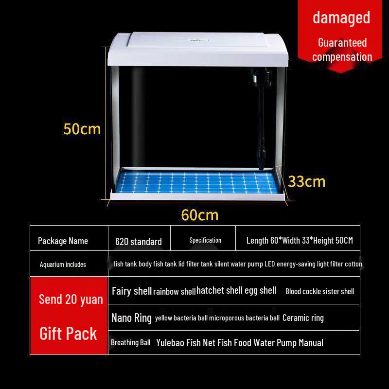 Clear Right Angle Desktop Aquarium for Living Rooms, Balconies, and Offices