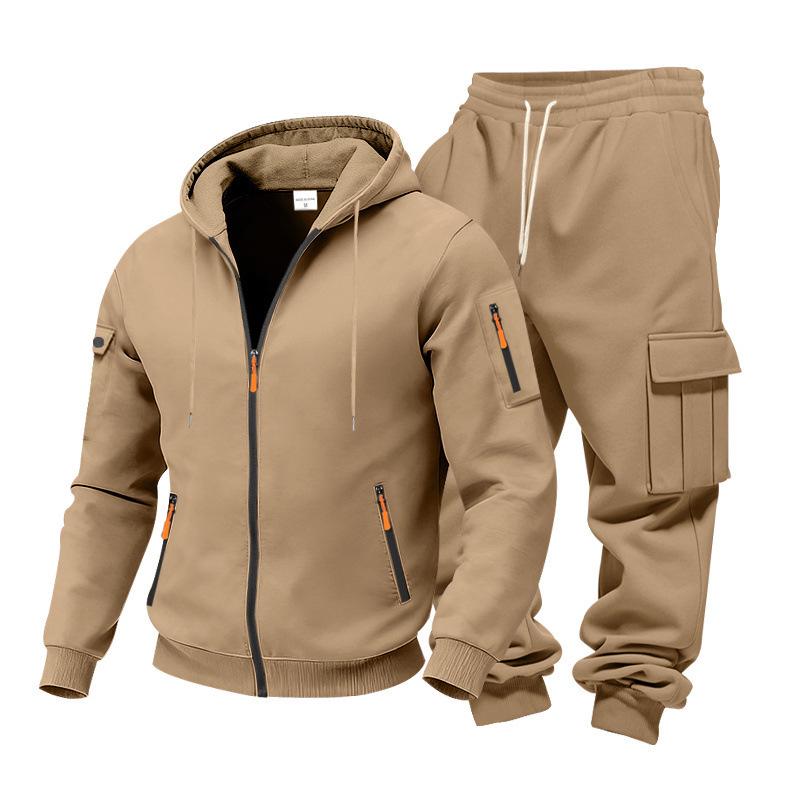 Men's Winter Hooded Fleece Two-Piece Tracksuit - New Fashion Style