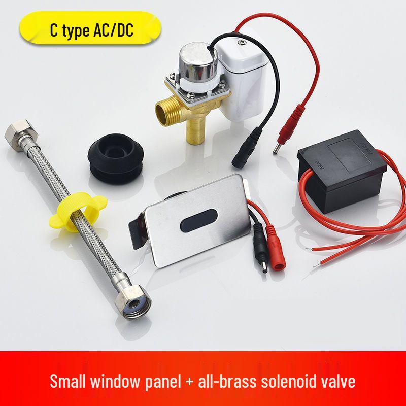 Automatic Urinal Flusher Kit: 6V Solenoid Valve & Battery Box with Sensor Accessories