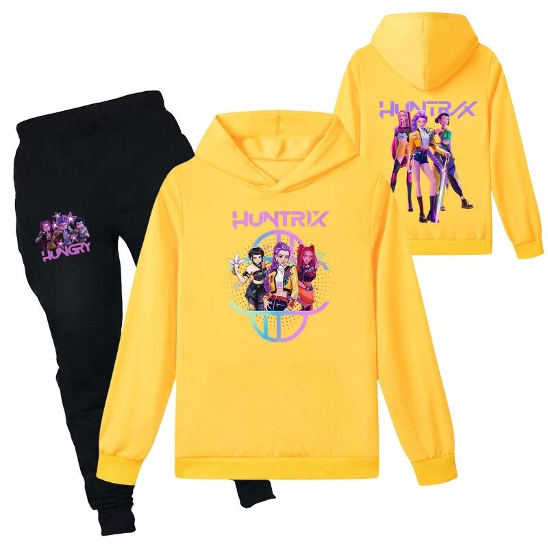 Zimná ležérna skupina lovcov čarodejníc Vzory potlačené vpredu a vzadu Detská súprava Pohodlná súprava mikiny s kapucňou