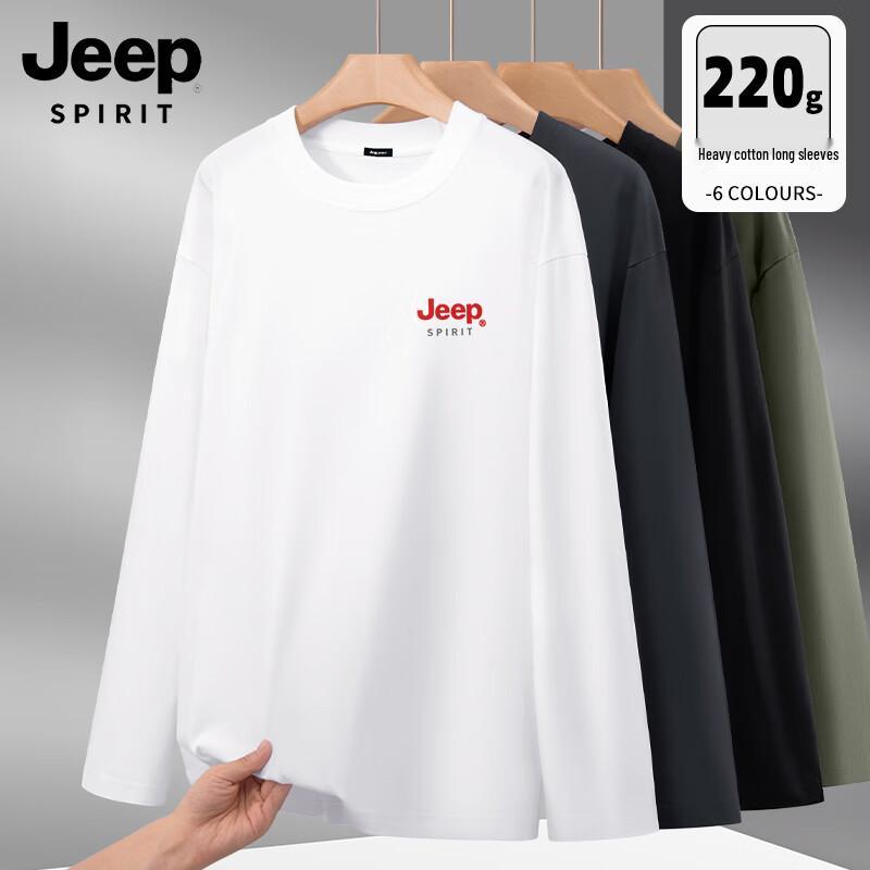 

JEEP SPIRIT Men s Heavyweight Cotton Long Sleeve T-Shirt XL
