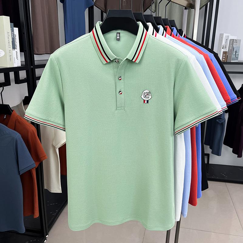 Short Sleeve T-Shirt Lapel Collar Polo Shirt Summer Business Loose Fit Plus Size Top