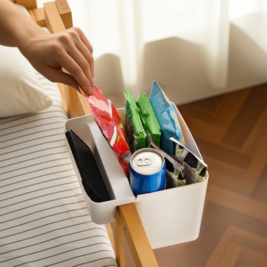 Bedside Hanging Basket Bedroom Dormitory Study Organizer Lidless Design Easy Access Snacks Sundries Storage Bin