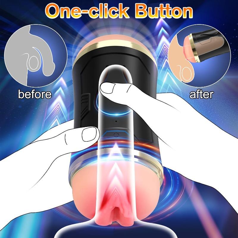 Automatic Male Masturbator - Adult Toy Masturbation Cup with 10 Penile Stimulation Vibration Modes Male Sex Toy Electric Pocket Pussy Male vibrator