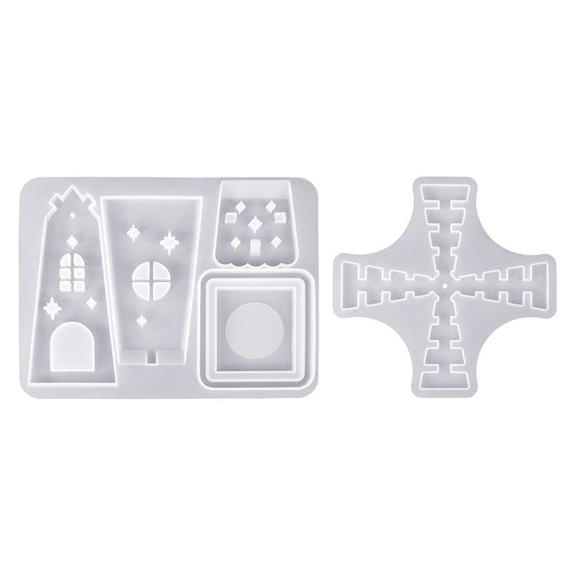 

2 ШТ. Сделай сам Капающий клей Вращающаяся ветряная мельница Подсвечник Силиконовая форма Полая Сращивание Маленький дом Свеча Гипс Маятник Декоративная форма