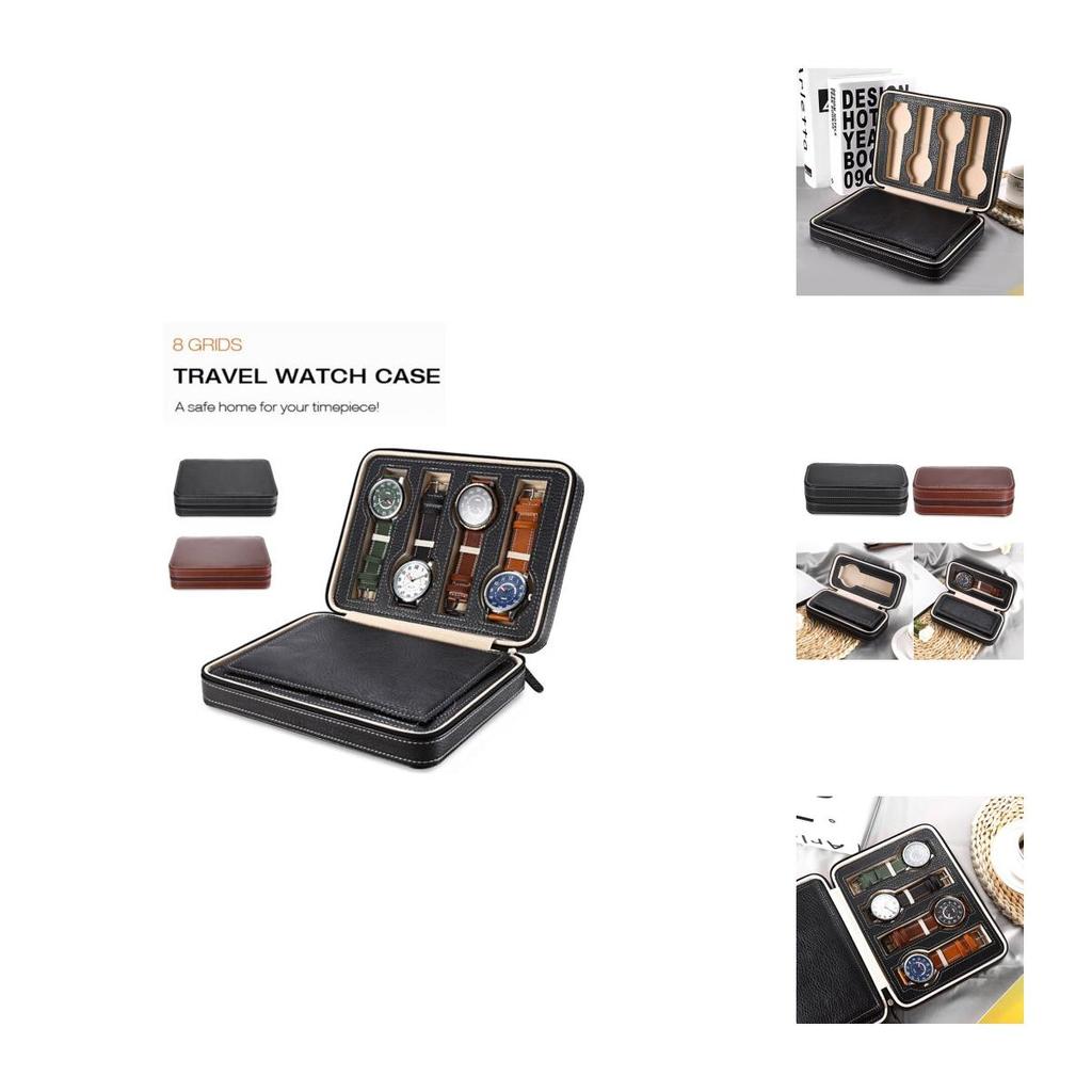Travel Slot 48 Watch Box Superior Pu Leather Storage Case Display Hot Organizer