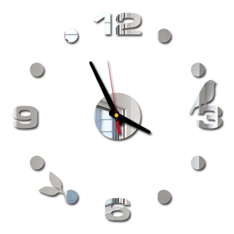 Wanduhr Rahmenlos Digitale Wanduhren DIY Acryl Wandaufkleber Quarz Leise Uhr für Zuhause Büro Wanddeko Horloge Murale